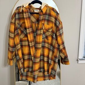 Women’s Plaid Shacket with Hood